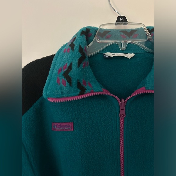 Vintage Columbia Jacket Womens Large Aztec Radial Sleeve Fleece, size M - Picture 2 of 4